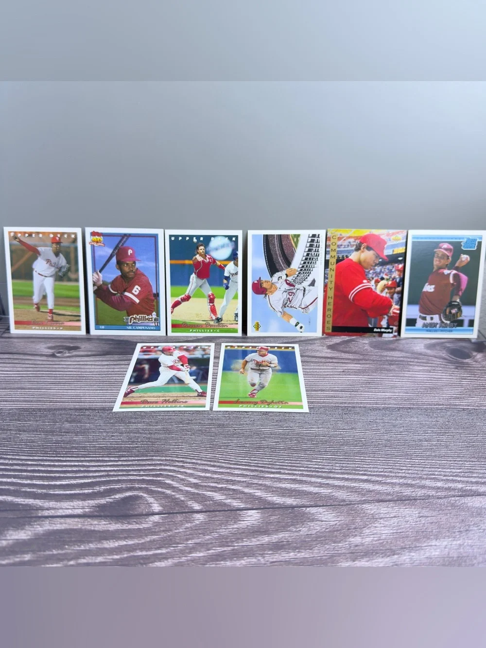 Vintage Philadelphia Phillies Baseball Card Lot (9) Upper Deck Topps Donruss